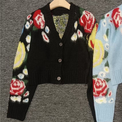 Limiguyue lillelised kardiganid naiste sügistalv vintage prantsuse mohäärist lühike kampsun avara pikkade varrukatega V-kaelusega luksuslik kudum J866