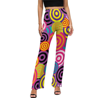 Μπλε ρετρό φωτεινό παντελόνι φόρεμα σε γραμμή Α Μοντέρνο παντελόνι με φλάντζα Καλοκαιρινό γυναικείο μοτίβο Streetwear Slim Fit παντελόνι