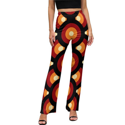 Μπλε ρετρό φωτεινό παντελόνι φόρεμα σε γραμμή Α Μοντέρνο παντελόνι με φλάντζα Καλοκαιρινό γυναικείο μοτίβο Streetwear Slim Fit παντελόνι