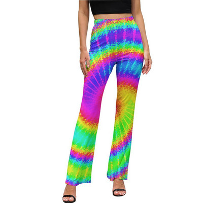 Μπλε ρετρό φωτεινό παντελόνι φόρεμα σε γραμμή Α Μοντέρνο παντελόνι με φλάντζα Καλοκαιρινό γυναικείο μοτίβο Streetwear Slim Fit παντελόνι