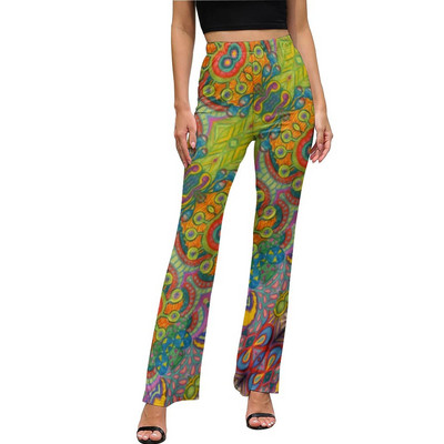 Μπλε ρετρό φωτεινό παντελόνι φόρεμα σε γραμμή Α Μοντέρνο παντελόνι με φλάντζα Καλοκαιρινό γυναικείο μοτίβο Streetwear Slim Fit παντελόνι