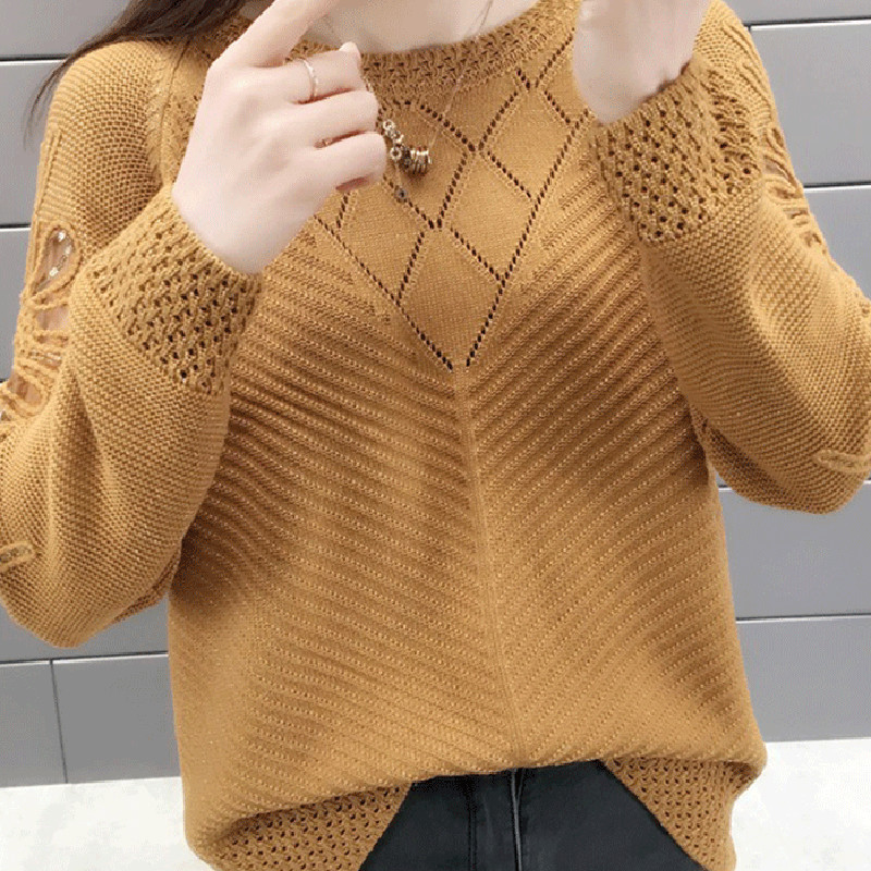 Γυναικεία πουλόβερ σε κορεατικό στυλ Lucyever 2023 Μόδα άνοιξη 2023 Πλεκτό πουλόβερ Γυναικείο κοντό φαρδύ γυναικείο μπλουζάκι