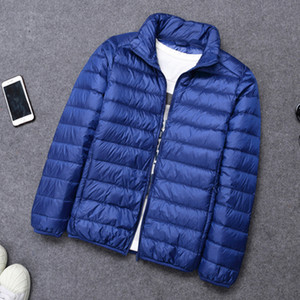 Zimska jakna Muške ultra lagane donje jakne Muški zimski kaput Ultralaki prijenosni samostojeći ovratnik Punje parke Kaput otporan na vjetar 6XL
