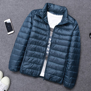 Zimska jakna Muške ultra lagane donje jakne Muški zimski kaput Ultralaki prijenosni samostojeći ovratnik Punje parke Kaput otporan na vjetar 6XL