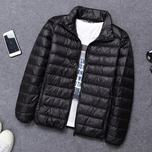 Zimska jakna Muške ultra lagane donje jakne Muški zimski kaput Ultralaki prijenosni samostojeći ovratnik Punje parke Kaput otporan na vjetar 6XL