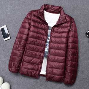 Zimska jakna Muške ultra lagane donje jakne Muški zimski kaput Ultralaki prijenosni samostojeći ovratnik Punje parke Kaput otporan na vjetar 6XL