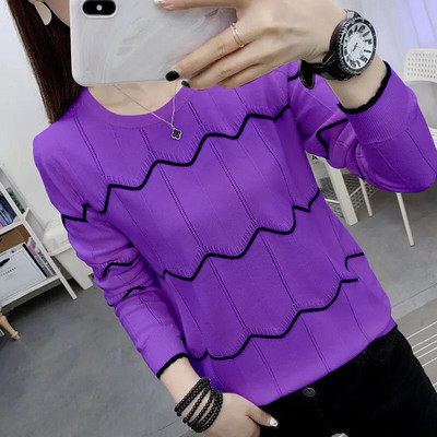 Proljeće jesen Elegantni modni pleteni puloveri za žene s okruglim izrezom 2022. Nova velika ženska odjeća za sve vrste korejskih gornjih dijelova