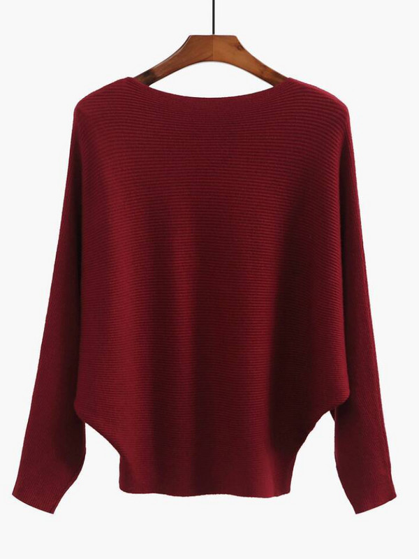 Μόδα Γυναικεία Πουλόβερ 2023 Νέα Φθινοπωρινά Χειμερινά Slash λαιμόκοψη ΧΑΛΑΡΑ Πλεκτά Πλεκτά Κορεατικά μακρυμάνικα μασίφ πουλόβερ