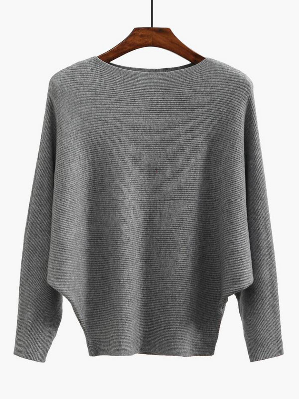 Μόδα Γυναικεία Πουλόβερ 2023 Νέα Φθινοπωρινά Χειμερινά Slash λαιμόκοψη ΧΑΛΑΡΑ Πλεκτά Πλεκτά Κορεατικά μακρυμάνικα μασίφ πουλόβερ