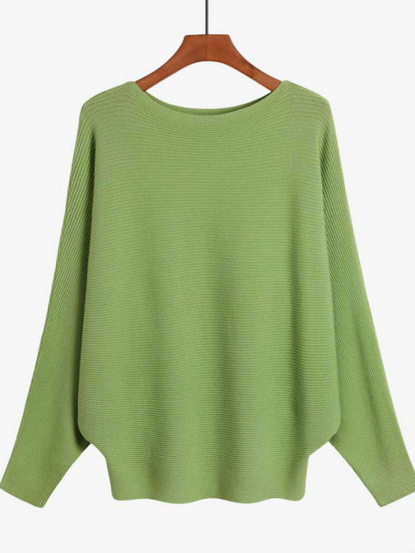 Μόδα Γυναικεία Πουλόβερ 2023 Νέα Φθινοπωρινά Χειμερινά Slash λαιμόκοψη ΧΑΛΑΡΑ Πλεκτά Πλεκτά Κορεατικά μακρυμάνικα μασίφ πουλόβερ