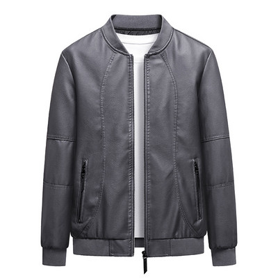 Ανδρικό τζάκετ Φθινόπωρο Νέα Άνοιξη Φθινόπωρο Μαλακό Δερμάτινο Μπουφάν για Ανδρικά Ρούχα Μακρυμάνικα Παλτό Μόδα Κορεατικού Στυλ Slim Fit Ρούχα