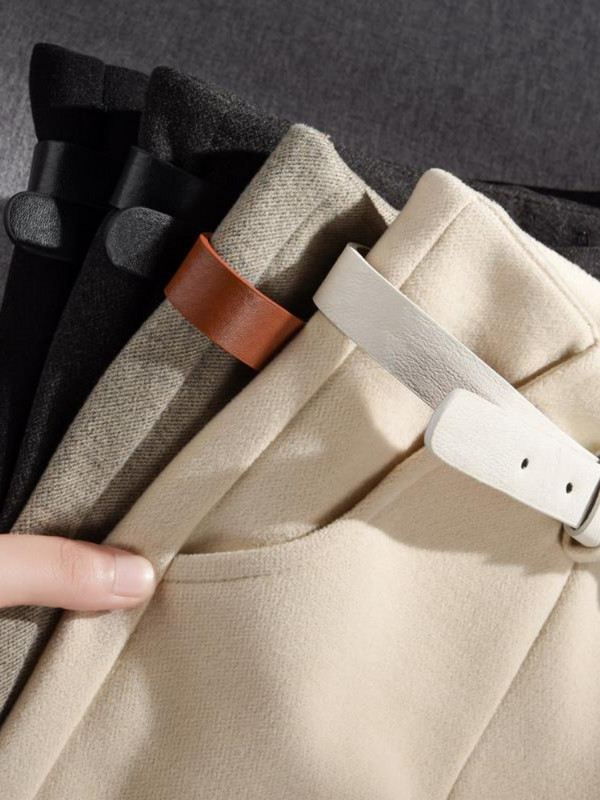 Rudens žiemos pastorintos vilnonės kelnės Moteriškos laisvalaikio haremo kelnės 2022 m. Naujos aukšto juosmens smėlio spalvos ridikėlių plačios kelnės moterų verslas