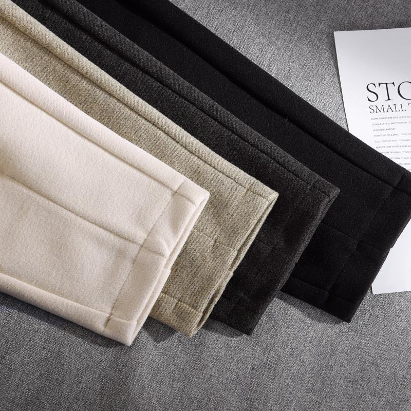 Rudens žiemos pastorintos vilnonės kelnės Moteriškos laisvalaikio haremo kelnės 2022 m. Naujos aukšto juosmens smėlio spalvos ridikėlių plačios kelnės moterų verslas