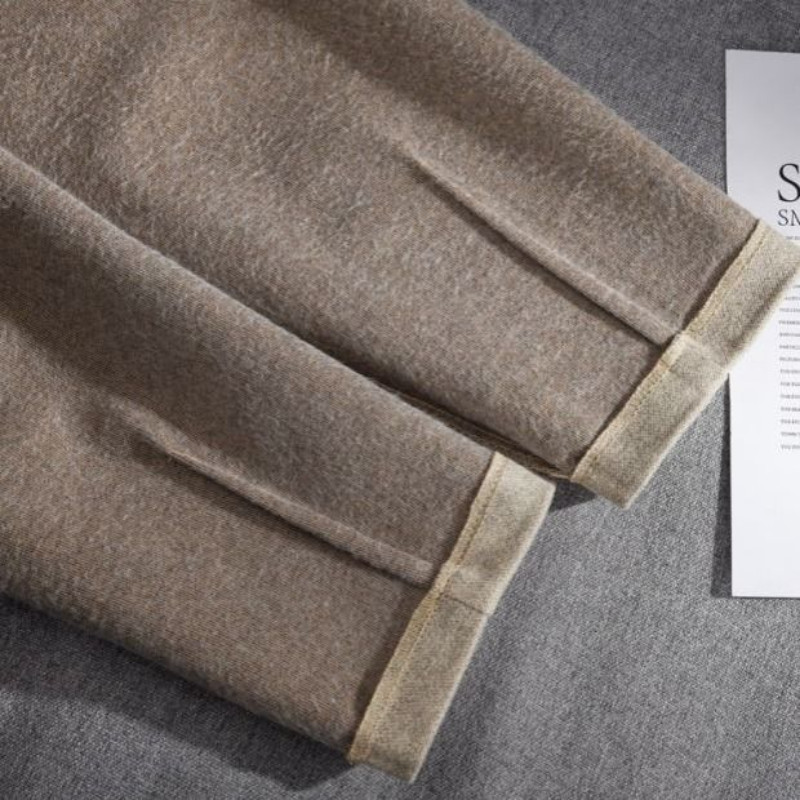 Rudens žiemos pastorintos vilnonės kelnės Moteriškos laisvalaikio haremo kelnės 2022 m. Naujos aukšto juosmens smėlio spalvos ridikėlių plačios kelnės moterų verslas