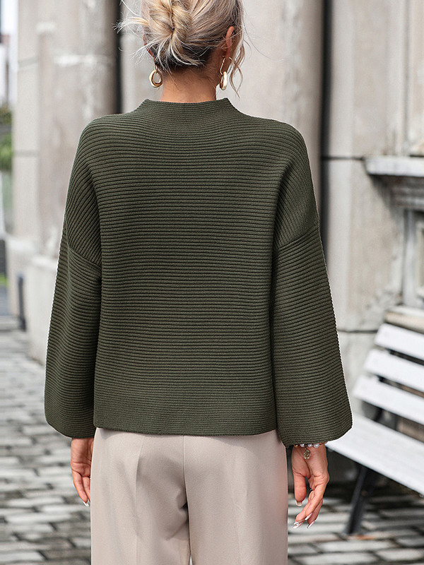 Φθινοπωρινό χειμερινό κομψό γυναικείο πουλόβερ Φαρδιά μαύρα πουλόβερ Μοδάτα μακρυμάνικα μπλουζάκια Βασικά πουλόβερ με λαιμόκοψη Νέα πλεκτά 2023