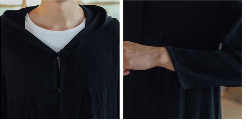 Muški dugi, ležerni trenč kaput, kardigan, jakna, gornja odjeća, gornji kaput, proljeće, jesen, muški široki kaput s kapuljačom Harujuku, duga, tanka jakna