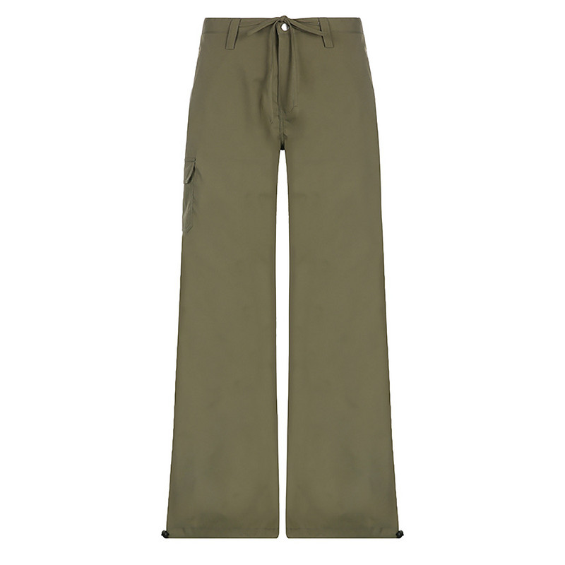 Y2K Παντελόνι Parachute Γυναικεία Hippie Streetwear Oversize Τσέπες Cargo Παντελόνια Harajuku Techwear Wide Pantalones Cuteandpsy