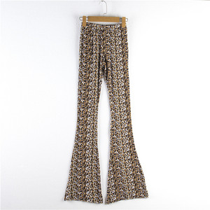 Καλοκαιρινό γυναικείο παντελόνι Flare 2022 Ελαστικό ύφασμα λείανσης μέσης Λεπτό λεπτό παντελόνι σε όλο το μήκος Casual