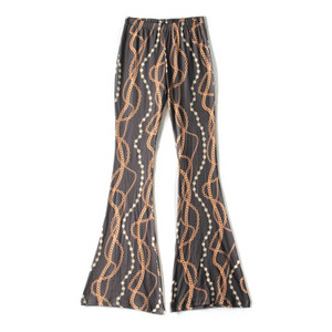 Καλοκαιρινό γυναικείο παντελόνι Flare 2022 Ελαστικό ύφασμα λείανσης μέσης Λεπτό λεπτό παντελόνι σε όλο το μήκος Casual