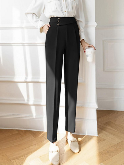 Γυναικείο παντελόνι με μολύβι ψηλόμεση Νέα άφιξη 2022 Άνοιξη Κορεάτικο Στιλ Μονόχρωμο Παντελόνι Γυναικείο Γραφείο μέχρι τον αστράγαλο W1084