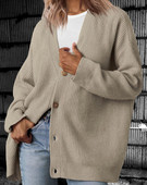 Khakivärvi kardigan kootud kampsun Naiste kevad-sügis lühike pehme kakivärvi lahtine mantel Off valge pikk kootud jakk Kardigan tänavariided