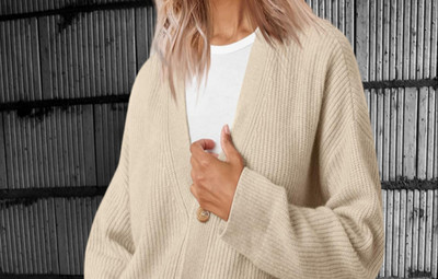 Khakivärvi kardigan kootud kampsun Naiste kevad-sügis lühike pehme kakivärvi lahtine mantel Off valge pikk kootud jakk Kardigan tänavariided