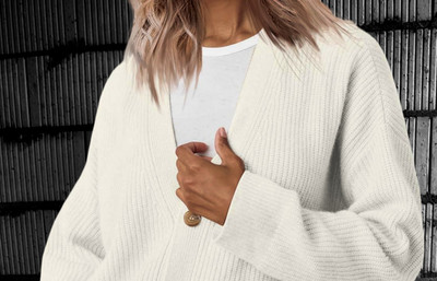 Khakivärvi kardigan kootud kampsun Naiste kevad-sügis lühike pehme kakivärvi lahtine mantel Off valge pikk kootud jakk Kardigan tänavariided