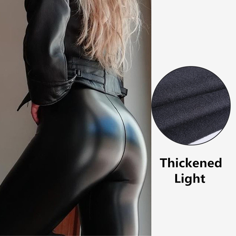 Γυναικείο παντελόνι μολύβι ψεύτικο δέρμα χοντρό Χειμερινό ζεστό κολάν ρούχα Ελαστικό ψηλόμεσο λεπτό παντελόνι παντελόνι λάτεξ 3XL