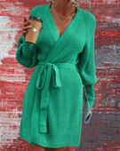 Dugački pleteni pulover s v-izrezom Ženska haljina na čipku Proljeće 2023. Proljeće Jesen Zima Seksi haljine Vestido Streetwear Džemper