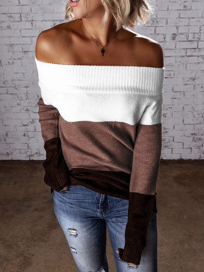 Fitshinling Off Shoulder Γυναικεία πλεκτά πουλόβερ Φθινοπωρινό πουλόβερ Σέξι λεπτό συνονθύλευμα πουλόβερ Bohemian Holiday πουλόβερ 2022 Νέο