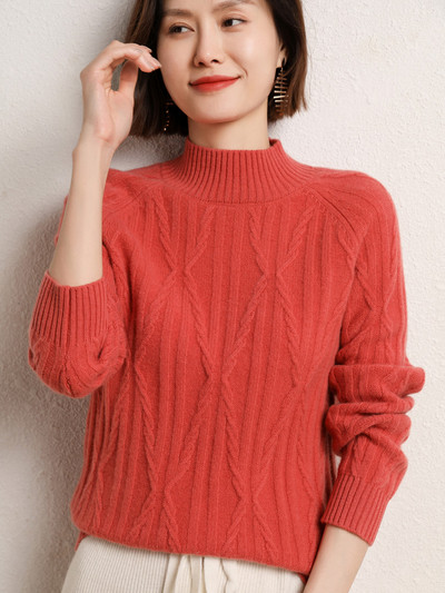 Grace Comfort Proljeće Jesen Ženski pleteni pulover od kašmirske vune s O-izrezom Ženski pleteni pulover Modni izdubljeni široki gornji dijelovi