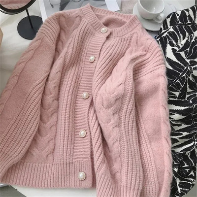 Novi korejski pleteni džemper kardigan za jesen 2023. Ženski jednodoredni ležerni džemper dugih rukava Ženski topli pleteni džemper