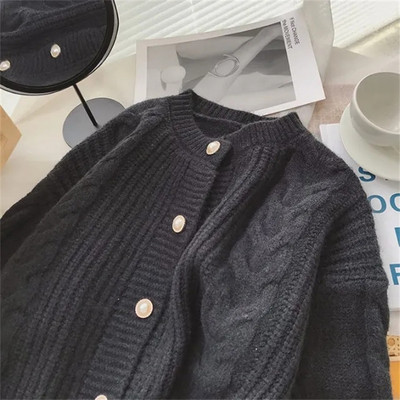 Novi korejski pleteni džemper kardigan za jesen 2023. Ženski jednodoredni ležerni džemper dugih rukava Ženski topli pleteni džemper