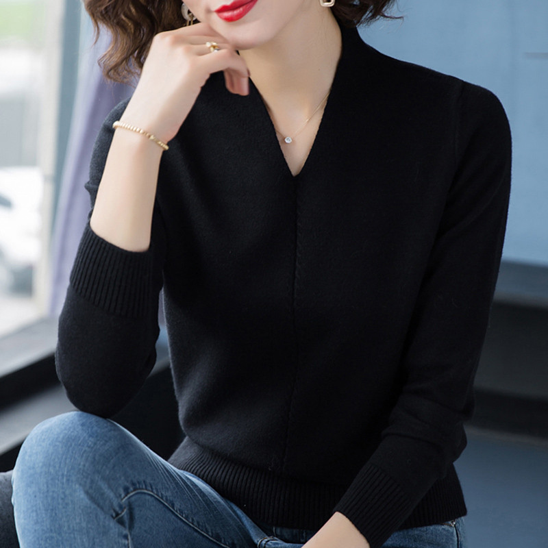 Νέο χειμωνιάτικο φθινοπωρινό πουλόβερ πλεκτό με λαιμόκοψη σε V casual πουλόβερ Γυναικεία μακρυμάνικα γυναικεία ρούχα Γυναικεία πουλόβερ πουλόβερ πουλόβερ πουλόβερ Mujer