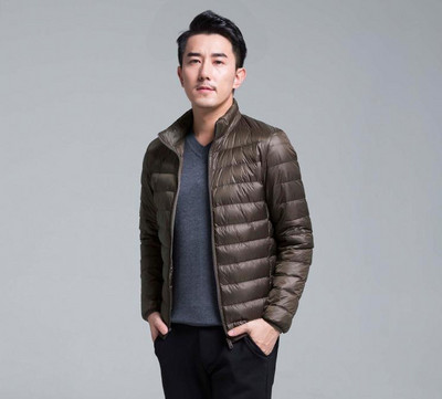 Χειμερινό μπουφάν Ανδρικό Πάρκα Εξαιρετικά λεπτό ζεστό παλτό Ανδρικά μπουφάν Ultralight πουπουλένιο Παλτό μονόχρωμο Ανδρική μόδα Νέα Streetwear 5XL