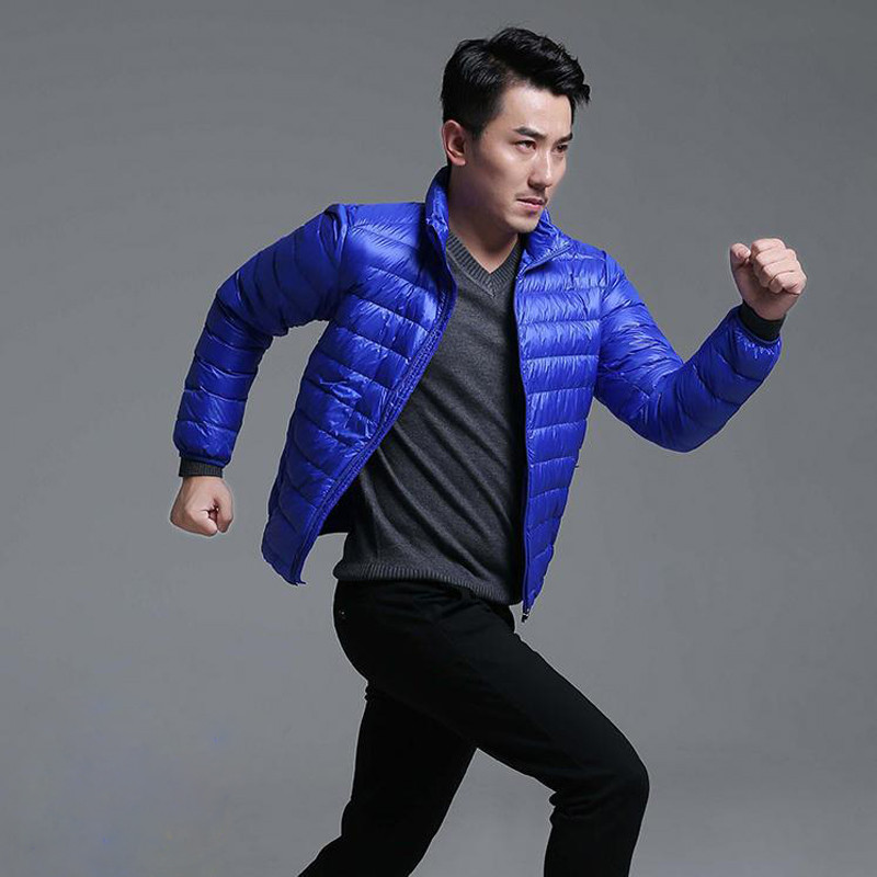 Χειμερινό μπουφάν Ανδρικό Πάρκα Εξαιρετικά λεπτό ζεστό παλτό Ανδρικά μπουφάν Ultralight πουπουλένιο Παλτό μονόχρωμο Ανδρική μόδα Νέα Streetwear 5XL