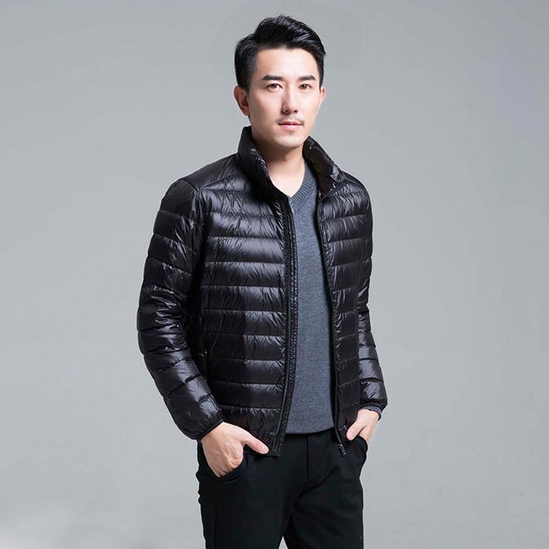 Χειμερινό μπουφάν Ανδρικό Πάρκα Εξαιρετικά λεπτό ζεστό παλτό Ανδρικά μπουφάν Ultralight πουπουλένιο Παλτό μονόχρωμο Ανδρική μόδα Νέα Streetwear 5XL