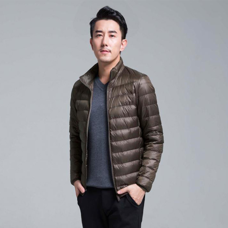 Χειμερινό μπουφάν Ανδρικό Πάρκα Εξαιρετικά λεπτό ζεστό παλτό Ανδρικά μπουφάν Ultralight πουπουλένιο Παλτό μονόχρωμο Ανδρική μόδα Νέα Streetwear 5XL