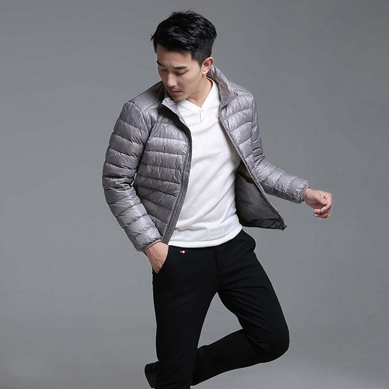 Χειμερινό μπουφάν Ανδρικό Πάρκα Εξαιρετικά λεπτό ζεστό παλτό Ανδρικά μπουφάν Ultralight πουπουλένιο Παλτό μονόχρωμο Ανδρική μόδα Νέα Streetwear 5XL
