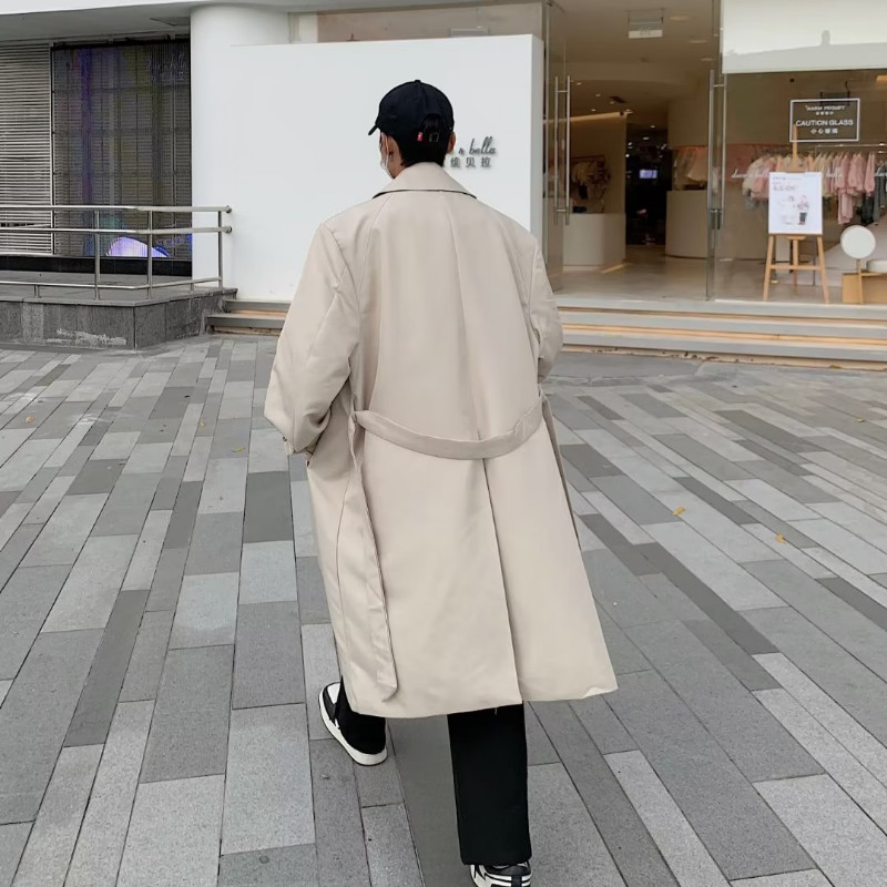 Φθινόπωρο και Χειμώνας 2023 Καμπαρντίνα με διπλό στήθος για ανδρική νέα τάση μόδας Όμορφο χαλαρό casual μεσαίο μακρύ παλτό