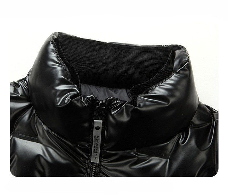 Λευκό Duck Down Parkas Ανδρική Μόδα Μαύρο Ασημί Χρυσό Γυαλιστερό Χοντρό Χειμώνα Πουφερ Μπουφάν Αδιάβροχο Ανδρικό πουπουλένιο Ζεστό Παλτό