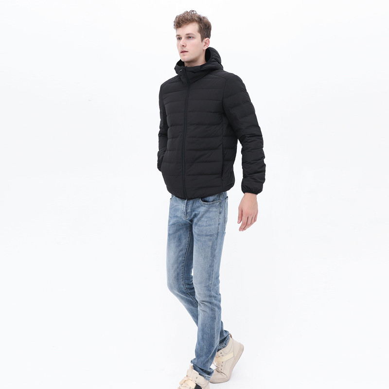 New Man εξαιρετικά ελαφρύ πουπουλένιο μπουφάν με κουκούλα από μαλακό ματ ύφασμα αδιάβροχο πουπουλένιο μπουφάν χωρίς ραφές Χειμερινό φθινοπωρινό ζεστό παλτό