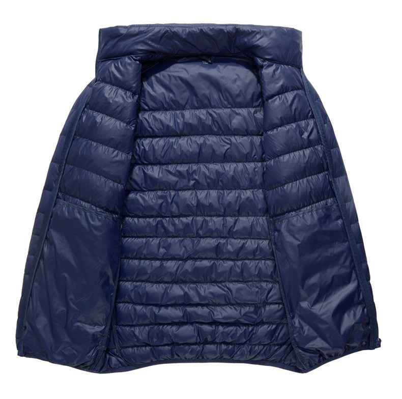 Ανοιξιάτικο φθινόπωρο Λεπτό ανδρικό κολάρο κάτω Βαμβακερό μπουφάν Εξαιρετικά ελαφρύ παλτό με φερμουάρ αντιανεμικό Ρούχα μαύρο μπλε γκρι Χονδρική