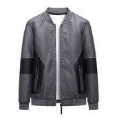 Ανδρικό δερμάτινο μπουφάν Patchwork Μπουφάν μοτοσικλέτας Δερμάτινο μπουφάν μόδας Rider Zip Jacket Casual Street Windbreaker 6XL 8XL