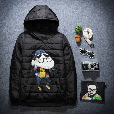 Winter Spirit Boy Pullovers Tõmblukuga polsterdatud jakk Meeste Korea Slim Fit Noorte Paksendatud Kapuutsiga dressipluusid Kulddraakon Tikand