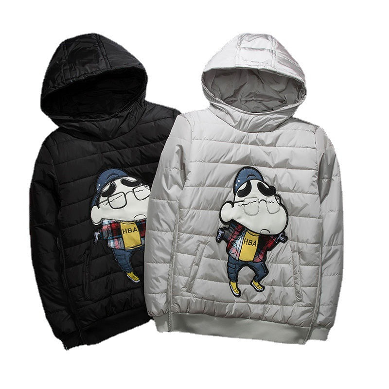 Winter Spirit Boy Pullovers Tõmblukuga polsterdatud jakk Meeste Korea Slim Fit Noorte Paksendatud Kapuutsiga dressipluusid Kulddraakon Tikand