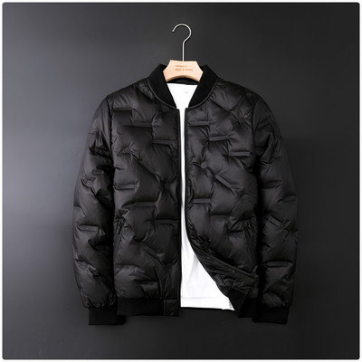 Мъжко пролетно яке 90% патешки пух Ултра лека бейзболна яка Мека материя Безшевно горно облекло Палто