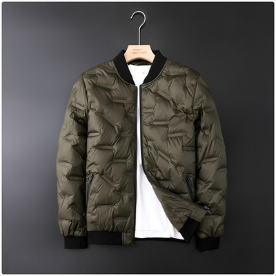 Мъжко пролетно яке 90% патешки пух Ултра лека бейзболна яка Мека материя Безшевно горно облекло Палто