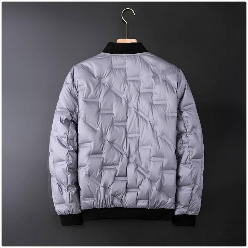 Мъжко пролетно яке 90% патешки пух Ултра лека бейзболна яка Мека материя Безшевно горно облекло Палто
