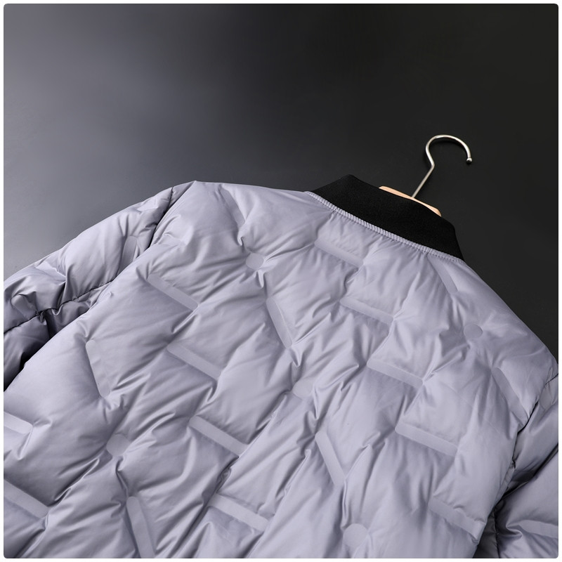 Мъжко пролетно яке 90% патешки пух Ултра лека бейзболна яка Мека материя Безшевно горно облекло Палто
